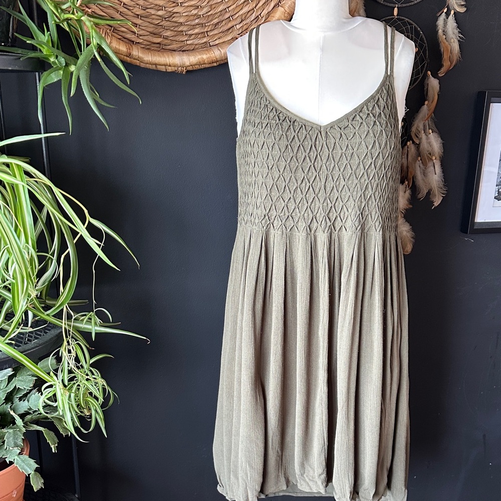 Lucky Brand Khaki Textured Dress